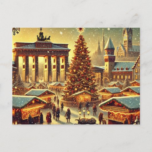 Cartes Pour Fêtes Annuelles Conception de Noël nostalgique à Berlin – Magie de (Devant)