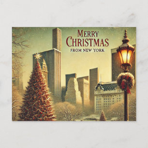 Cartes Pour Fêtes Annuelles Conception de Noël nostalgique à New York