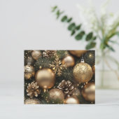 Cartes Pour Fêtes Annuelles Conception de Noël Or et Glamour (Debout devant)