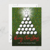 Cartes Pour Fêtes Annuelles Conception de Noël pour la famille de golf (Devant / Derrière)