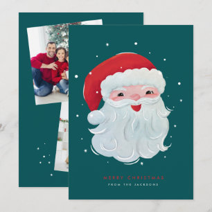 Cartes Pour Fêtes Annuelles Conception de photo de Père Noël vintage peint mig