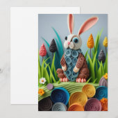 Cartes Pour Fêtes Annuelles Conception de Quay Bunny de Pâques (Devant / Derrière)