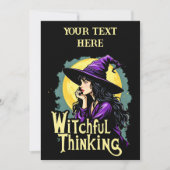 Cartes Pour Fêtes Annuelles Conception de sorcière Halloween Pensée ensorcelan (Devant)