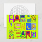 Cartes Pour Fêtes Annuelles Conception de texte "Bonne Année" (Devant / Derrière)