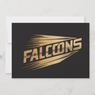 Cartes Pour Fêtes Annuelles Conception de typographie Golden Speed Falcons