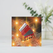 Cartes Pour Fêtes Annuelles Conception de vacances d'accordéon rouge (Debout devant)