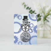 Cartes Pour Fêtes Annuelles Conception de vacances de l'engrenage de bonhomme (Debout devant)