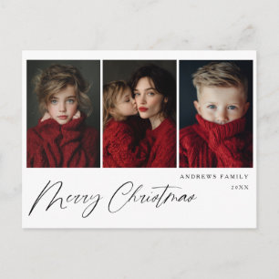 Cartes Pour Fêtes Annuelles Conception de vacances de Noël avec trois photos