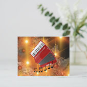 Cartes Pour Fêtes Annuelles Conception de vacances Red Accordion (Debout devant)