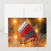 Cartes Pour Fêtes Annuelles Conception de vacances Red Accordion (Devant / Derrière)