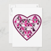 Cartes Pour Fêtes Annuelles Conception de Valentine, coeur avec des motifs de (Devant / Derrière)