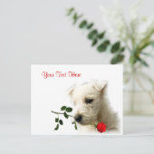 Cartes Pour Fêtes Annuelles Conception de Westie Red Rose Valentin (Debout devant)