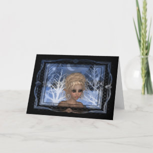 Cartes Pour Fêtes Annuelles Conception des elfes en hiver de nuit
