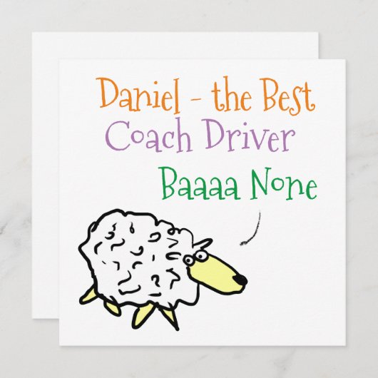 Cartes Pour Fêtes Annuelles Conception des moutons pour un conducteur d'entraî (Devant / Derrière)