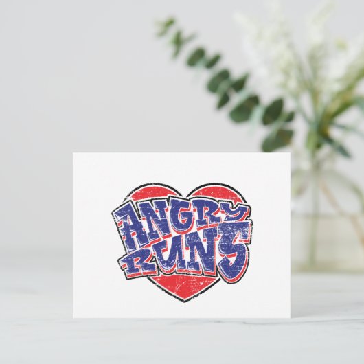 Cartes Pour Fêtes Annuelles Conception des ventilateurs Angry Runs v2 (Debout devant)
