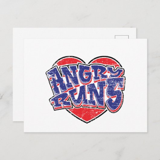 Cartes Pour Fêtes Annuelles Conception des ventilateurs Angry Runs v2 (Devant / Derrière)