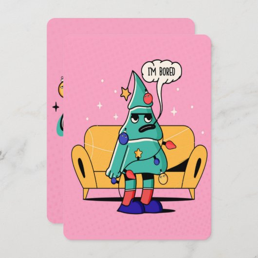 CARTES POUR FÊTES ANNUELLES CONCEPTION D'ILLUSTRATION DE NOËL GRINCHEUX (Devant / Derrière)