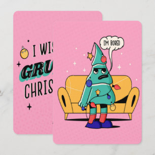 CARTES POUR FÊTES ANNUELLES CONCEPTION D'ILLUSTRATION DE NOËL GRINCHEUX