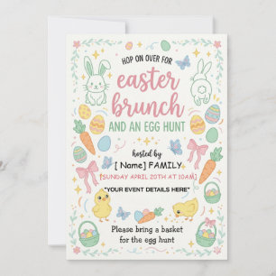 Cartes Pour Fêtes Annuelles Conception d'invitation de lapin de Pâques écologi