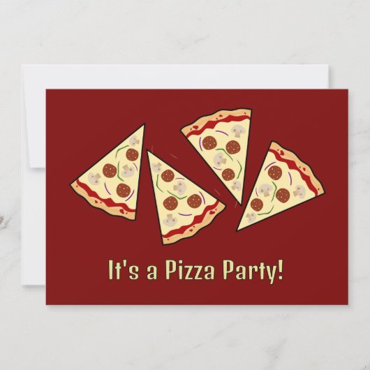 Cartes Pour Fêtes Annuelles conception d'invitation tranches de pizza (Devant)