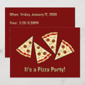 Cartes Pour Fêtes Annuelles conception d'invitation tranches de pizza (Devant / Derrière)