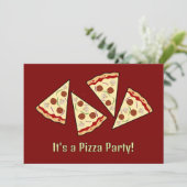 Cartes Pour Fêtes Annuelles conception d'invitation tranches de pizza (Debout devant)