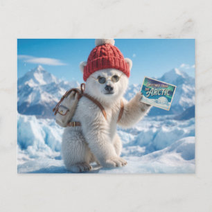 Cartes Pour Fêtes Annuelles Conception d'un ourson polaire avec un bonnet et d