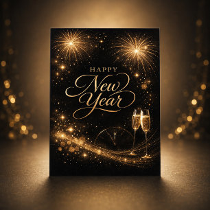 Cartes Pour Fêtes Annuelles Conception élégante de bonne année avec étincelles