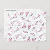 Cartes Pour Fêtes Annuelles Conception rose mignonne de Saint-Valentin d'amour (Devant / Derrière)