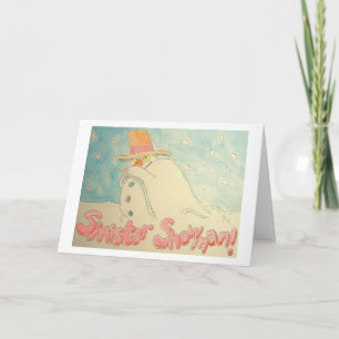 Cartes Pour Fêtes Annuelles Conception sinistre de Noël de bonhomme de neige