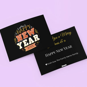Cartes Pour Fêtes Annuelles Conception unique de Nouvel An personnalisée vinta