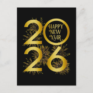 Cartes Pour Fêtes Annuelles Conception verticale or 2026 Nouvel An avec feux d
