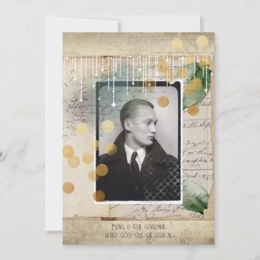 Cartes Pour Fêtes Annuelles Conception Vintage avec devis (Devant)