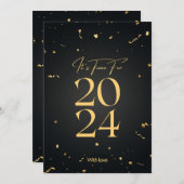 Cartes Pour Fêtes Annuelles Conceptions abordables : c'est l'heure de 2024 (Devant / Derrière)