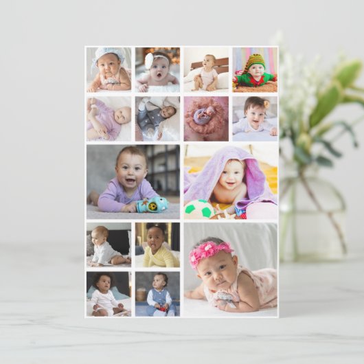 Cartes Pour Fêtes Annuelles Concevez votre propre collage de 15 photos (Debout devant)