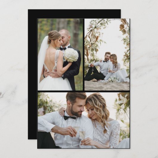 Cartes Pour Fêtes Annuelles Concevez votre propre collage de 3 photos (Devant / Derrière)