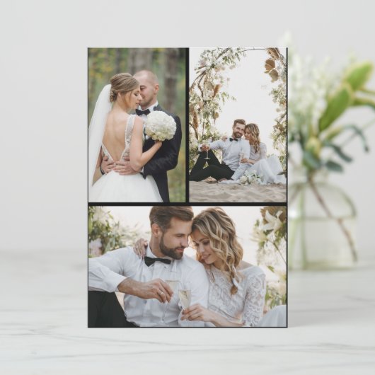 Cartes Pour Fêtes Annuelles Concevez votre propre collage de 3 photos (Debout devant)