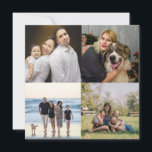 Cartes Pour Fêtes Annuelles Concevez votre propre collage photo de famille 4<br><div class="desc">Carte de vœux de vacances avec collage photo de famille 4 à personnaliser</div>