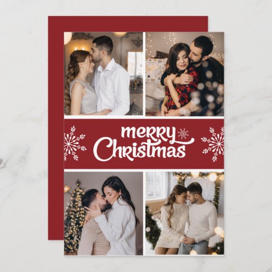 Cartes Pour Fêtes Annuelles Concevez votre propre collection de 4 photos Noël (Devant / Derrière)