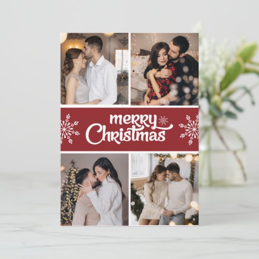 Cartes Pour Fêtes Annuelles Concevez votre propre collection de 4 photos Noël (Debout devant)