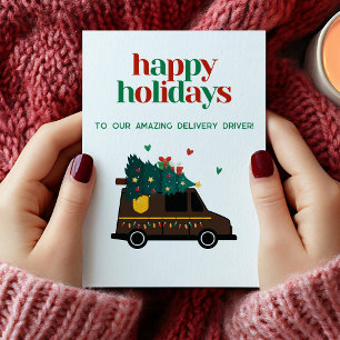 Cartes Pour Fêtes Annuelles Conducteur de livraison de Noël de vacances