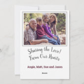 Cartes Pour Fêtes Annuelles Cône de pin et ruban avec photo (Dos)