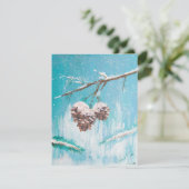 Cartes Pour Fêtes Annuelles Cônes de pin d'hiver (Debout devant)