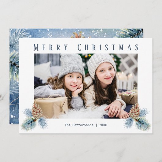 Cartes Pour Fêtes Annuelles Cônes de pin d'hiver (Devant / Derrière)