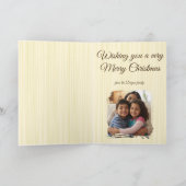 Cartes Pour Fêtes Annuelles Cônes de pin dorés et Noël de script (Intérieur)