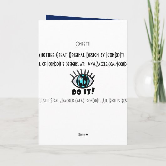 Cartes Pour Fêtes Annuelles Confetti (Dos)