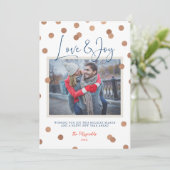 Cartes Pour Fêtes Annuelles Confetti Dots Love and Joy Photo (Debout devant)