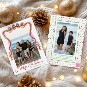 Cartes Pour Fêtes Annuelles Confettis de Noël Photo couleur aquarelle