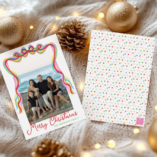 Cartes Pour Fêtes Annuelles Confettis de Noël Photo couleur aquarelle