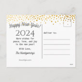 Cartes Pour Fêtes Annuelles Confettis dorés Faux Bonne Année 2019 (Dos)
